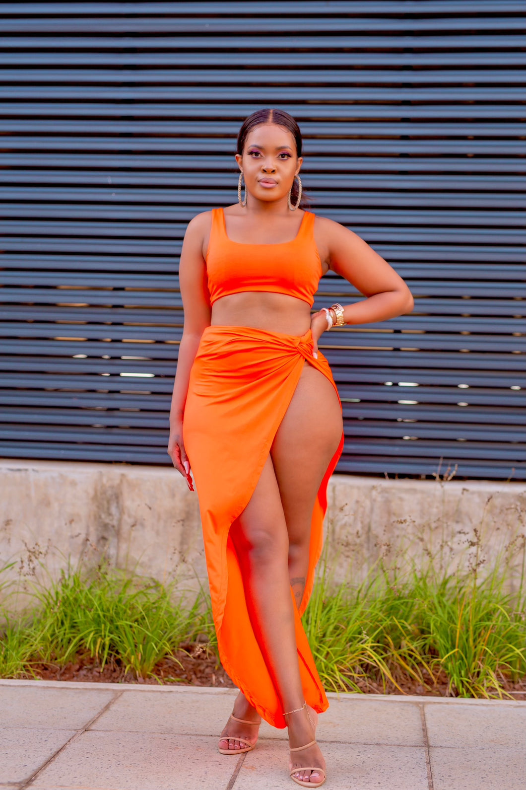 Lusso orange open sided two piece